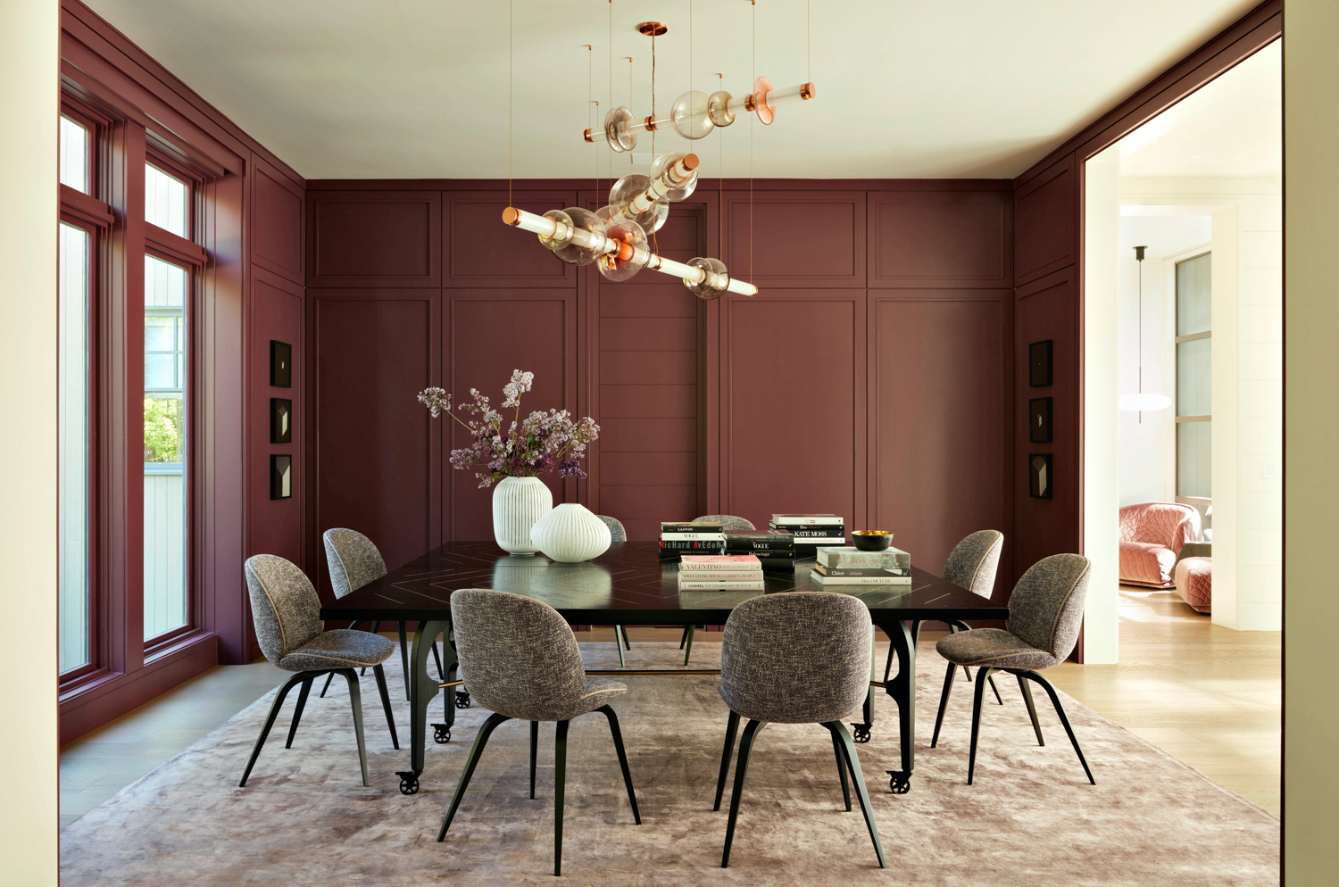 Legaspi Courts Design burgundy dining room
