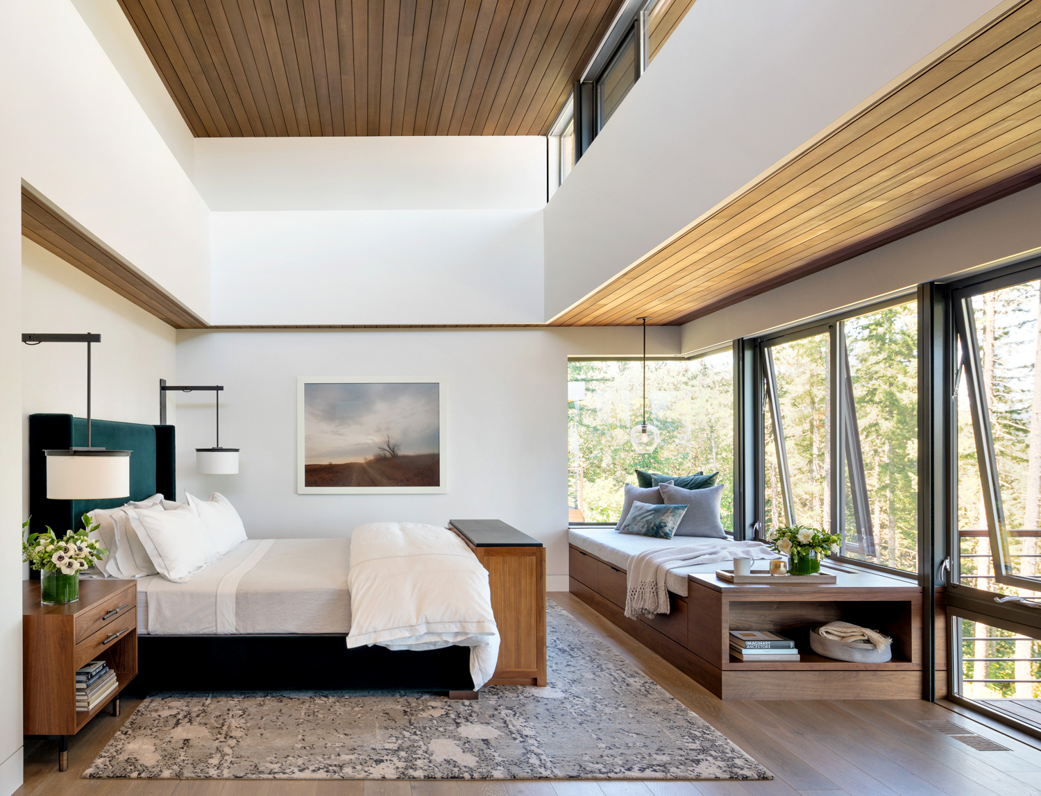 Alana Homesley Interior Design white wood bedroom red award winner